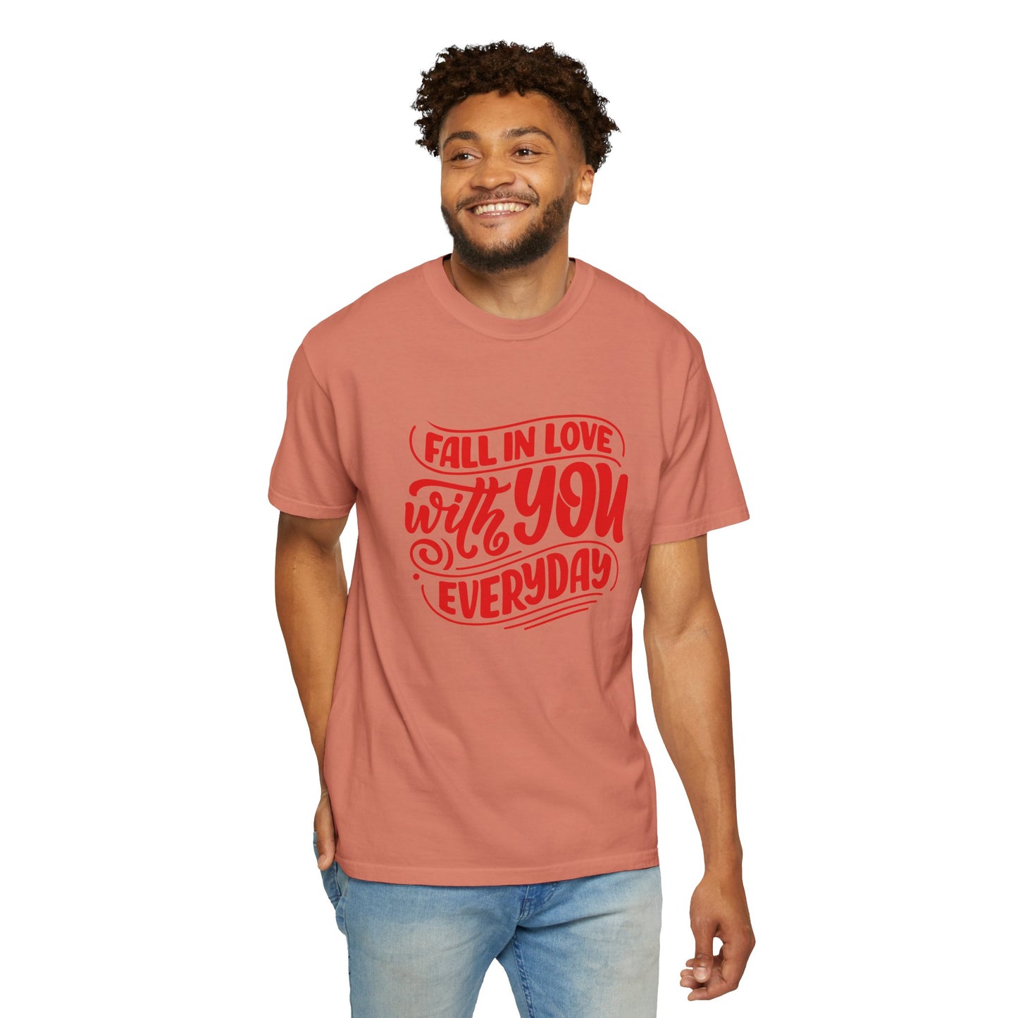 Fall in Love with YOU Quote T-shirt for Couples, Valentine's Day, Gifts for Him/Her, Casual Everyday Wear, Comfortable Unisex Tee