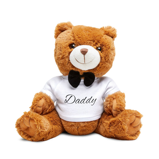 Daddy Teddy Bear Plush — Personalized Dad Gift with T-Shirt