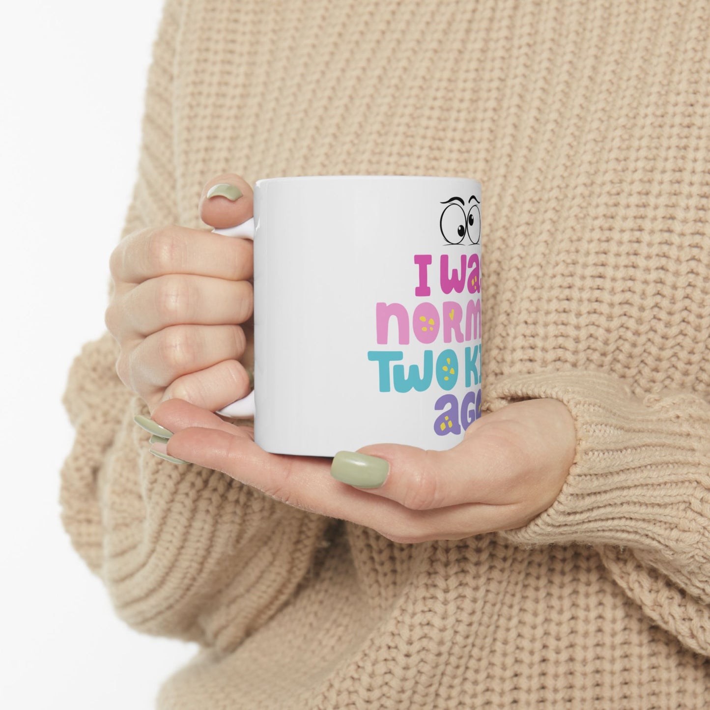 Funny Parenting Mug, Gift for Moms, Dad Coffee Cup, Cute Family Mug, Humor for Parents, I Was Normal Two Kids Ago