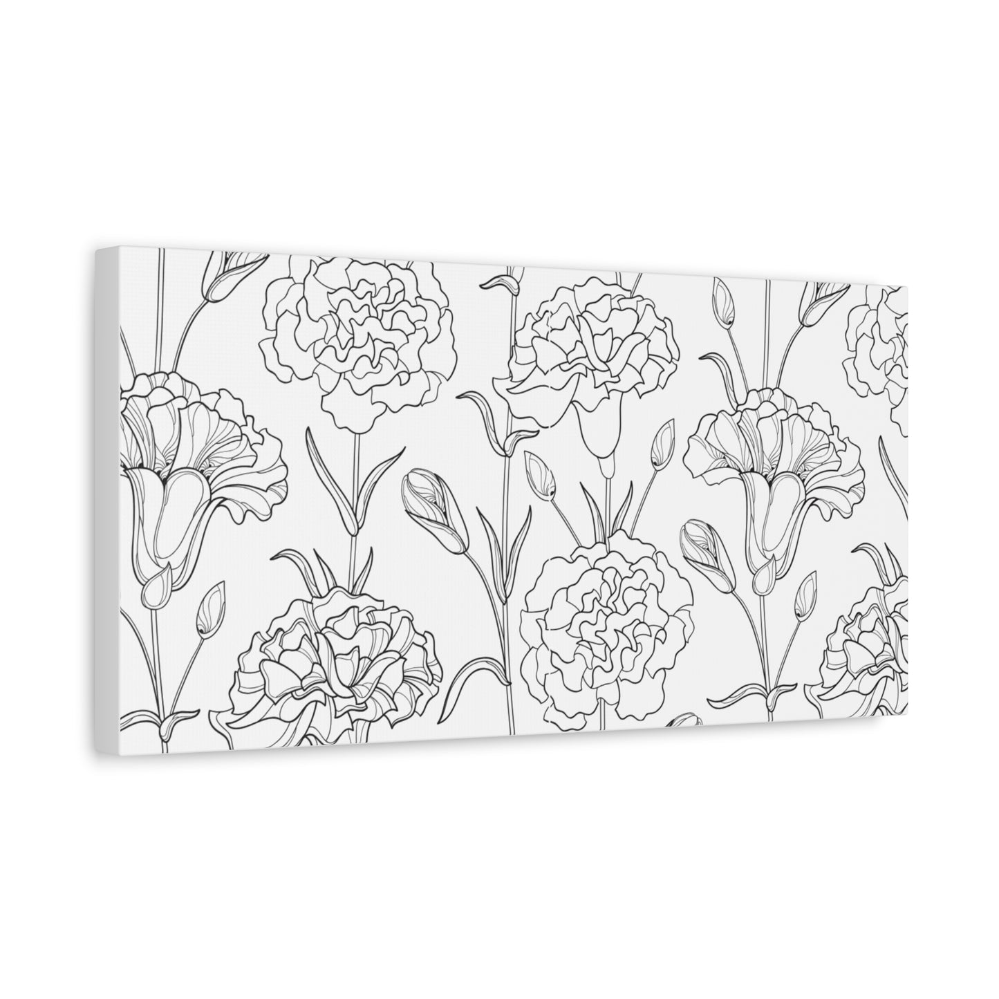 Floral Canvas Art, Stretched Wall Decor, Home Gift, Botanical Print, Modern Design, Matte Finish