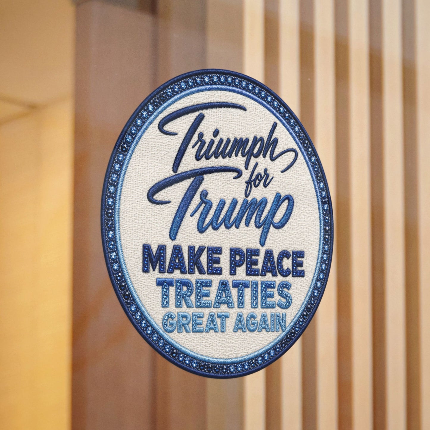 Die-Cut Sticker — "Triumph for Trump: Make Peace Treaties Great Again"