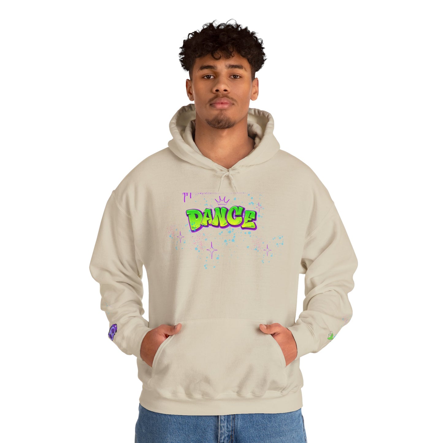 Colorful Dance Hoodie for Creative Spirits, Cozy Unisex Hooded Sweatshirt, Perfect for Parties, Dance Classes, Gifts