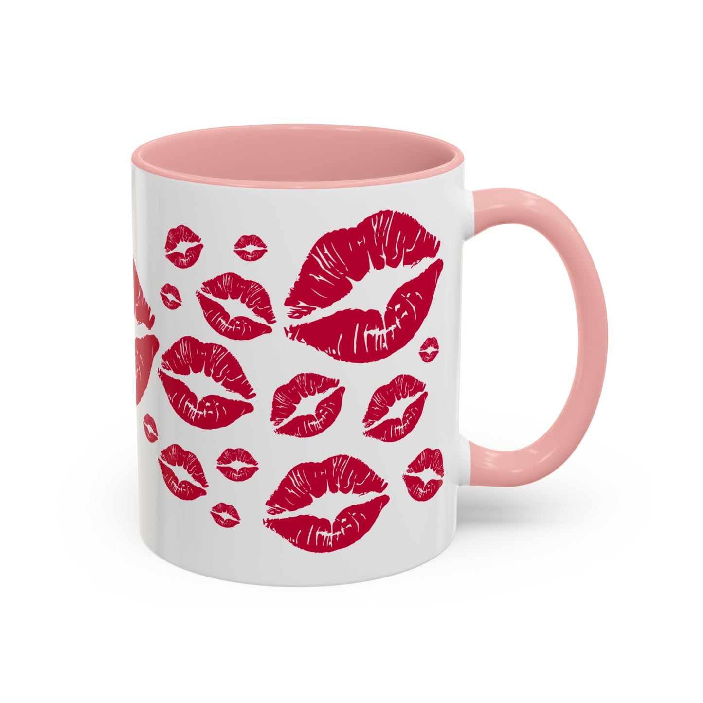 Kiss Mark Accent Coffee Mug - Romantic Gift, Valentine's Day Mug, Cute Coffee Cup, Fun Kitchen Decor, Stylish Drinkware
