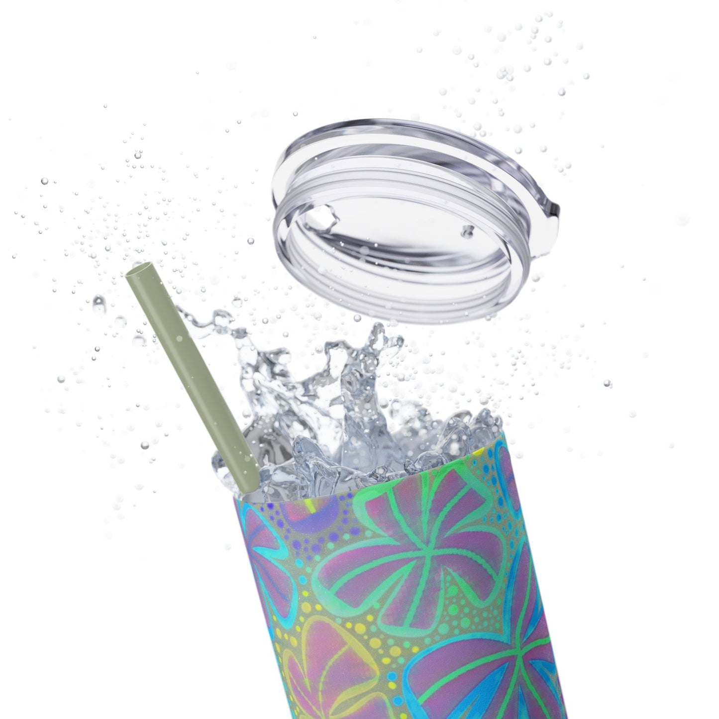 Pastel Butterfly Tumbler, 20oz Drinkware, Spring Decor, Cute Gift for Her, Eco-Friendly Cup, Floral Water Bottle