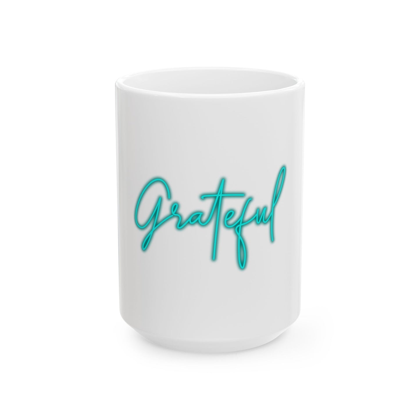 Grateful Ceramic Mug - Perfect Gift for Coffee Lovers, Inspirational Drinkware, Home Office Decor, Self-Care Reminder, Housewarming Gift