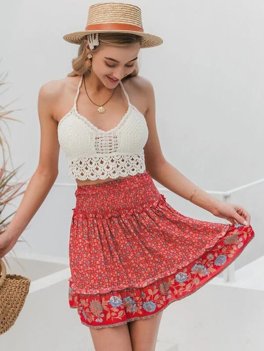 Women Summer Vacation Sexy Crochet Strap Top Crochet hook