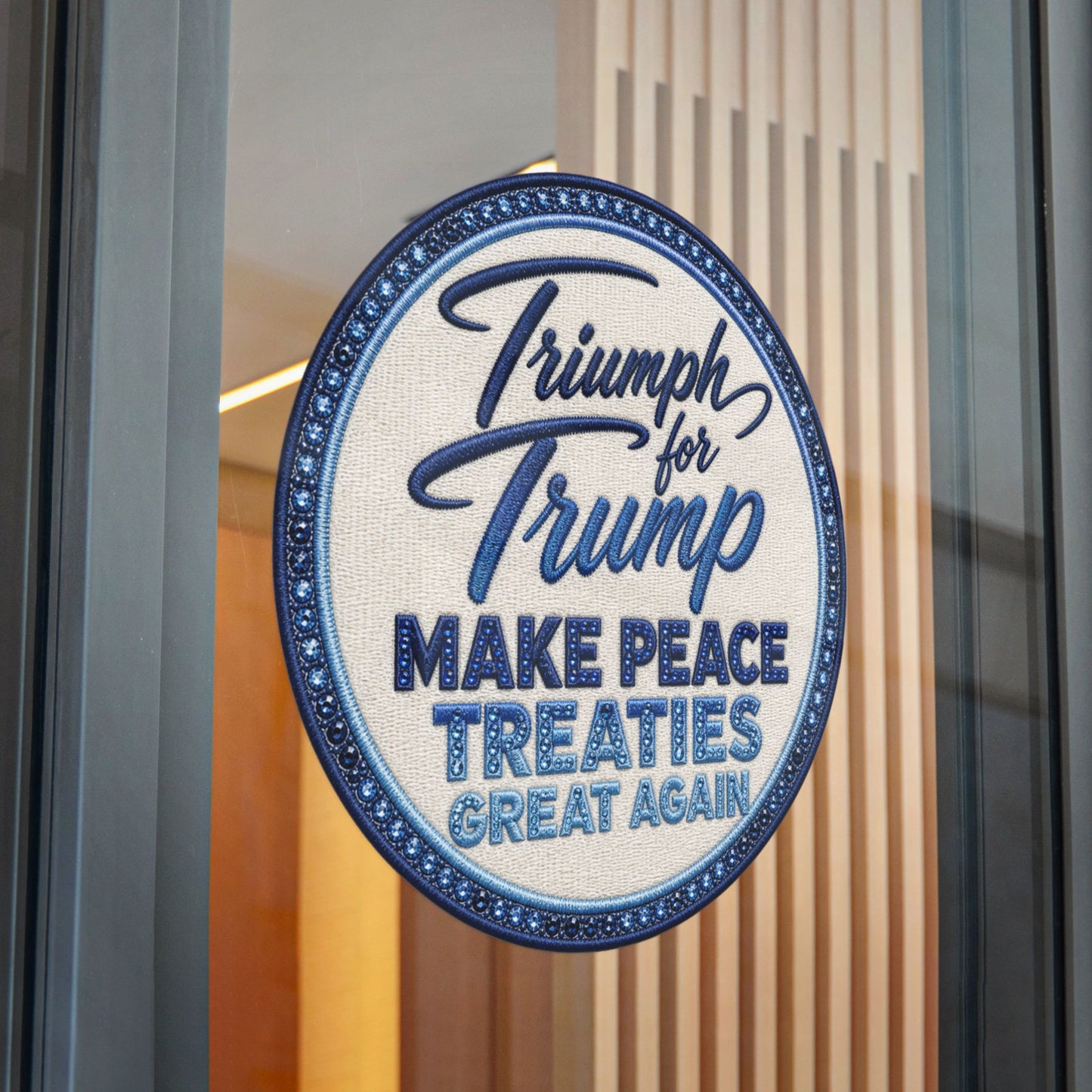 Die-Cut Sticker — "Triumph for Trump: Make Peace Treaties Great Again"