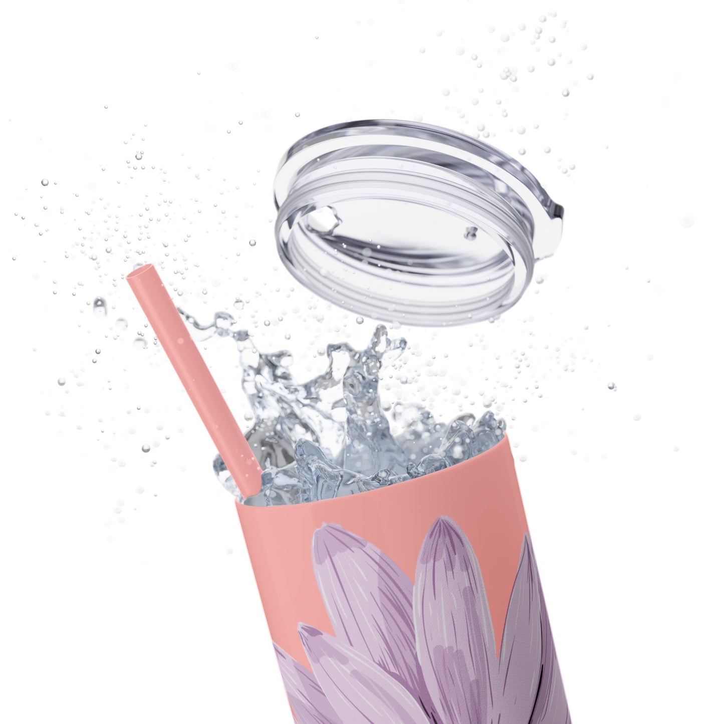 Floral Skinny Tumbler, 20oz - Stylish Drinkware for Home, Office, Gifts, Party Favors, Spring Decor