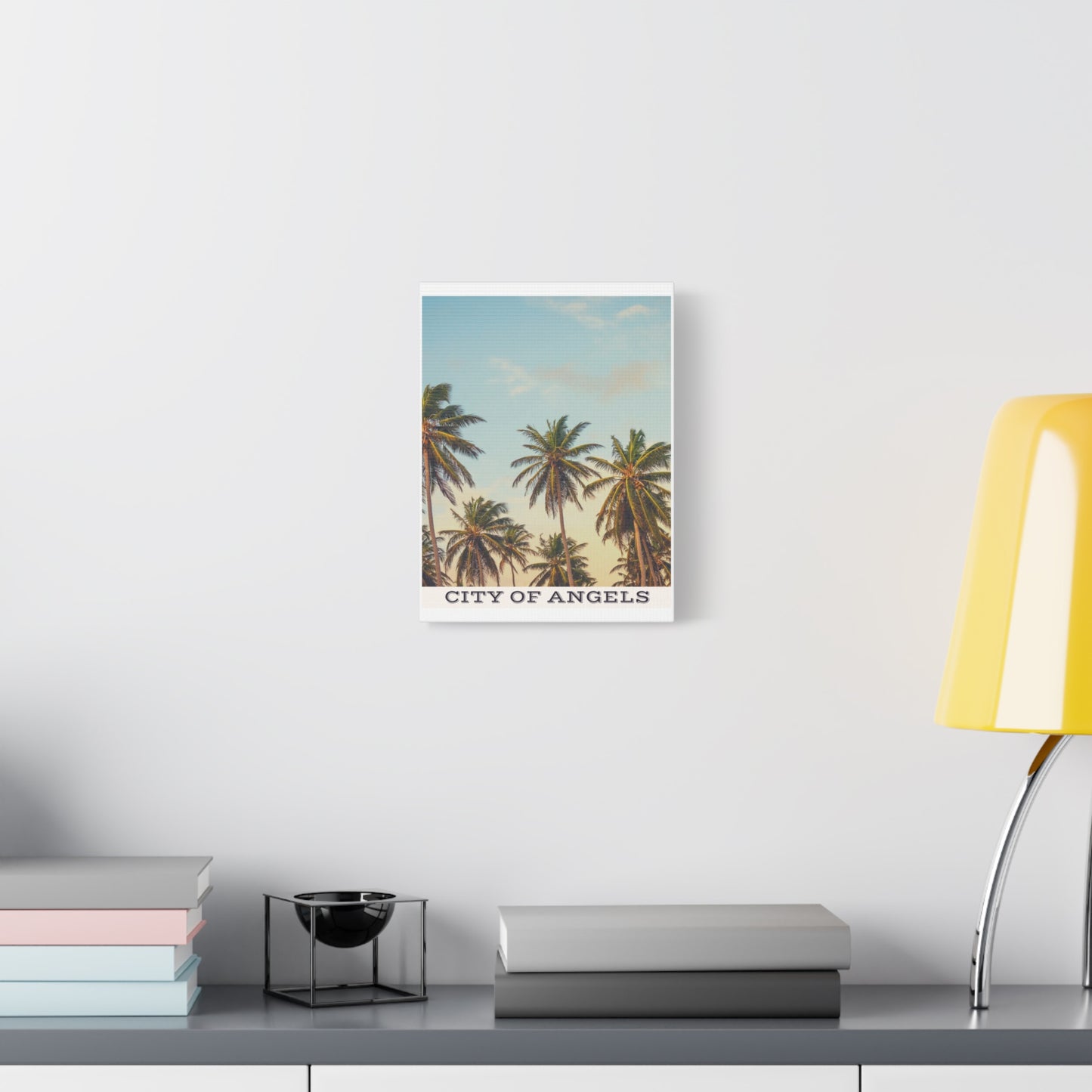 Tropical Palm Tree Canvas Print, City of Angeles Tropical Wall Art, Los Angeles Beach Decor, California Nature Photography, Home Decoration, Gift for Beach Lovers