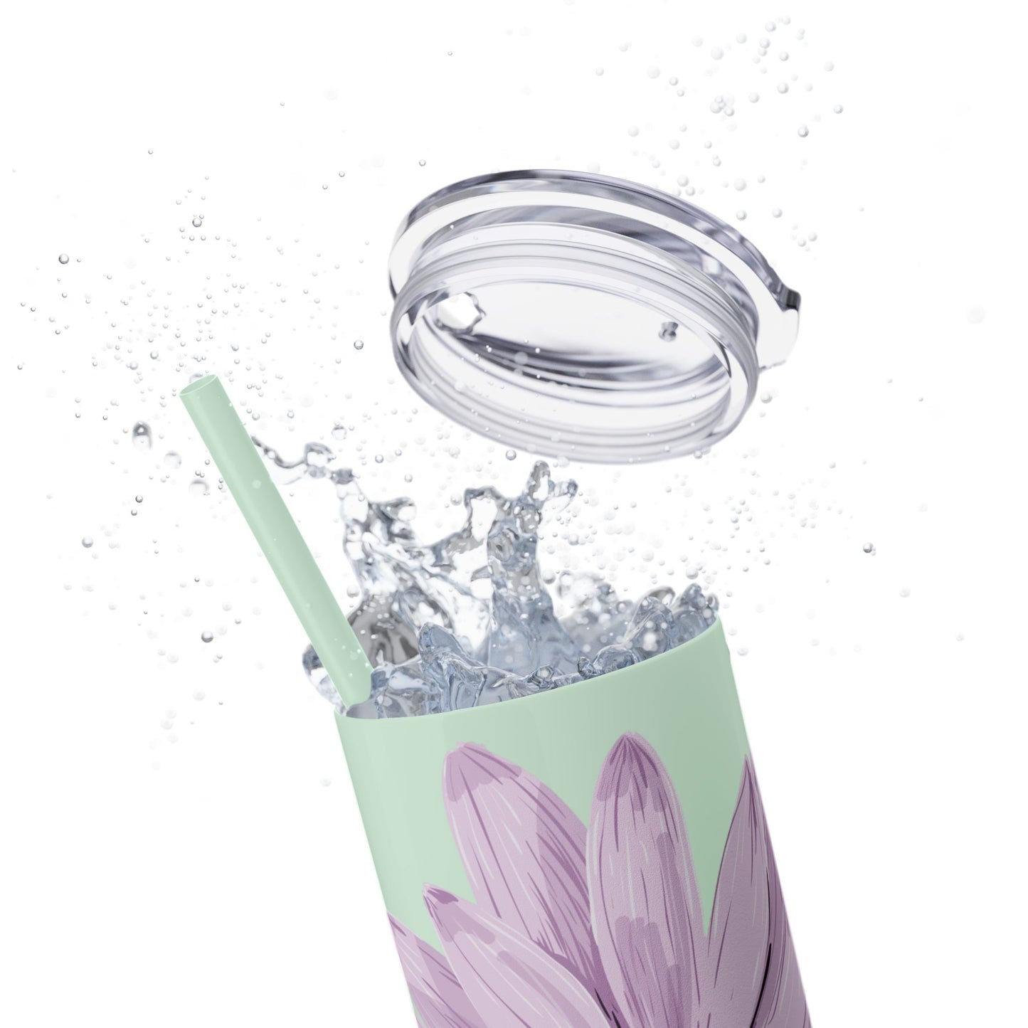 Floral Skinny Tumbler, 20oz - Stylish Drinkware for Home, Office, Gifts, Party Favors, Spring Decor