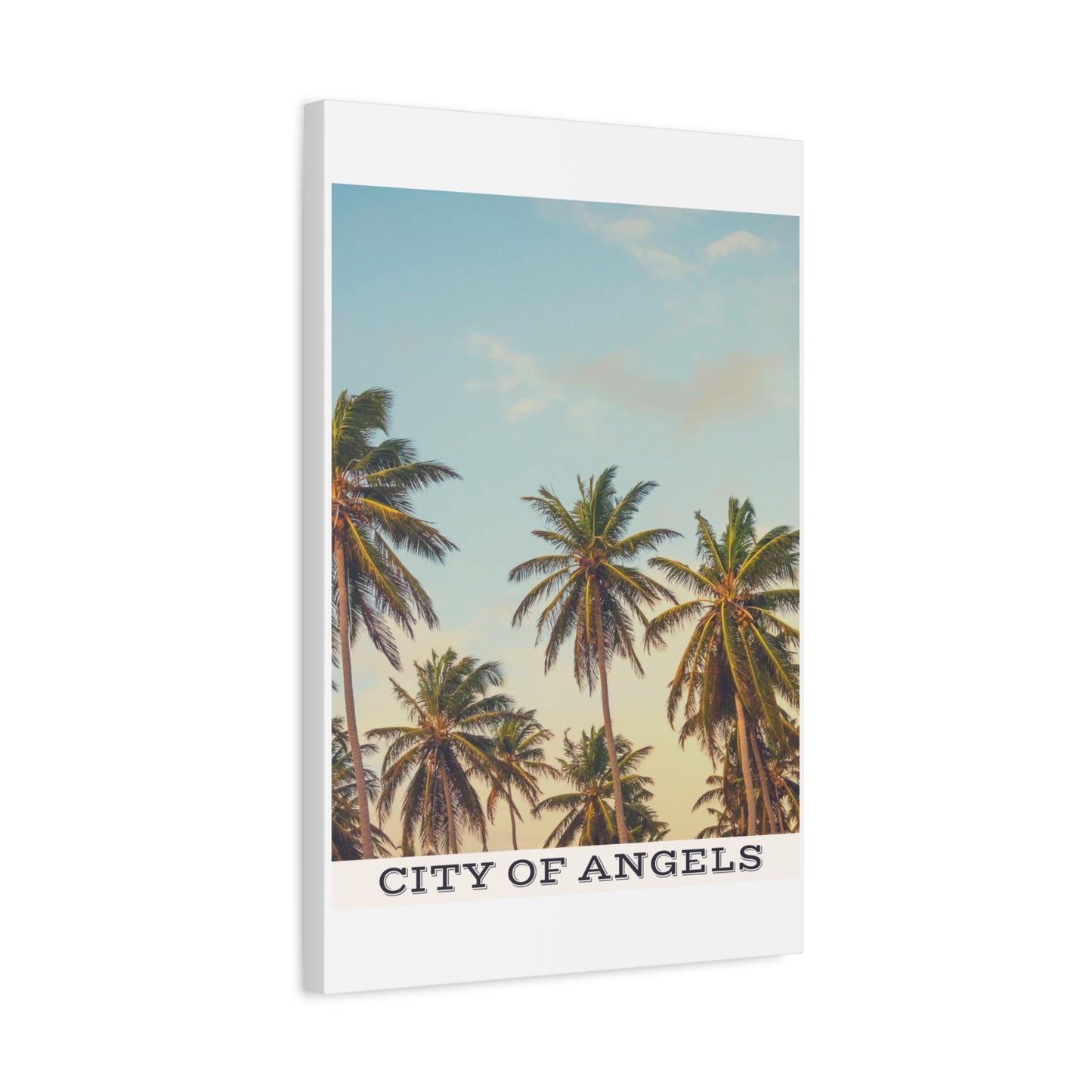 Tropical Palm Tree Canvas Print, City of Angeles Tropical Wall Art, Los Angeles Beach Decor, California Nature Photography, Home Decoration, Gift for Beach Lovers