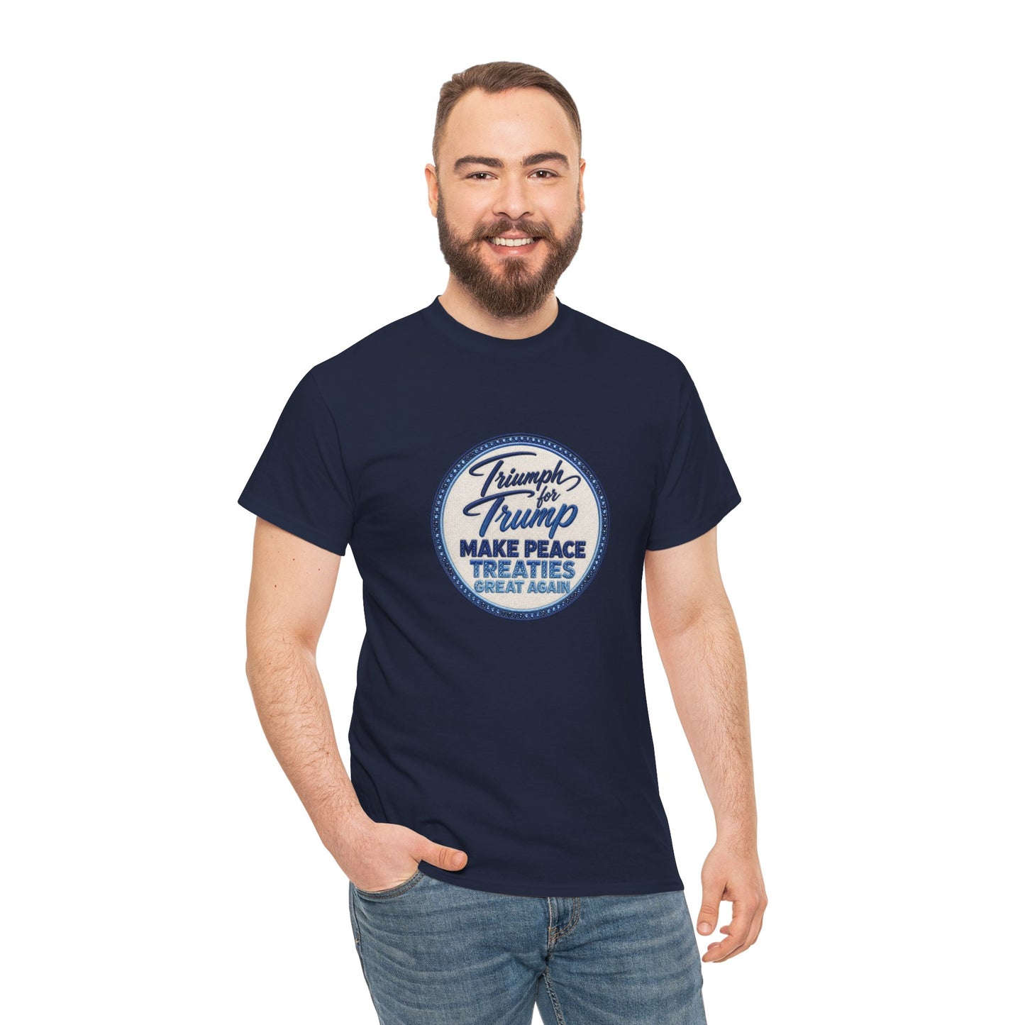 "Make Peace Treaties Great Again" Embroidery Badge Pattern T-Shirt - MADE TO ORDER ✨ CUSTOMIZABLE WITHIN REASON
