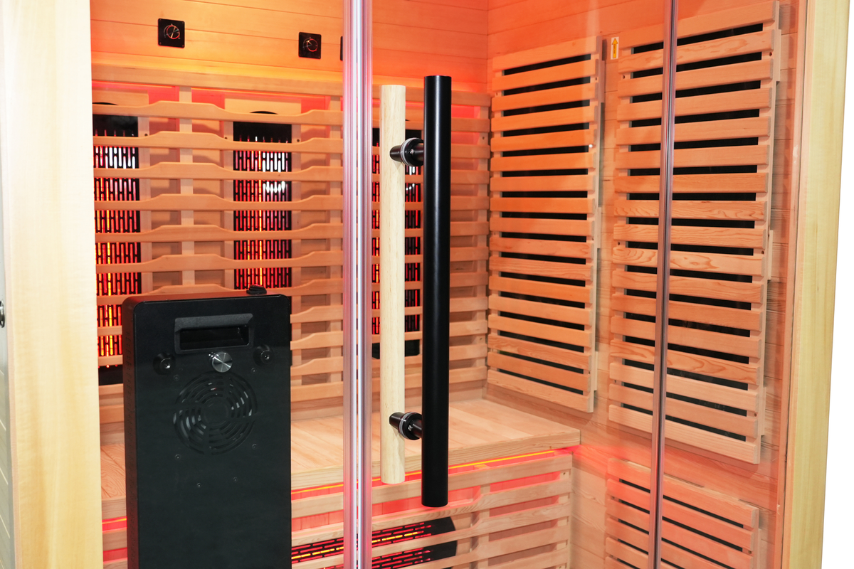 Blisspod | Venetian | Full Spectrum Indoor Premium Canadian Hemlock Ultra Low EMF Sauna | 11 Heaters | Chromotherapy & Reflexology | 3 Person