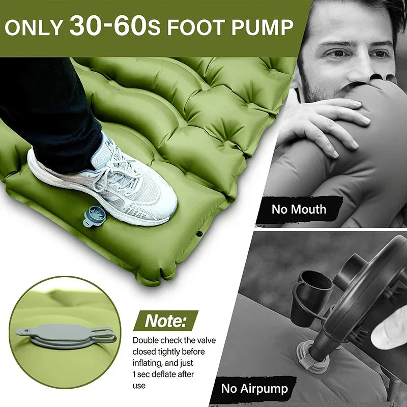 Ultra-Thick Inflatable Sleeping Pad with Headrest-4