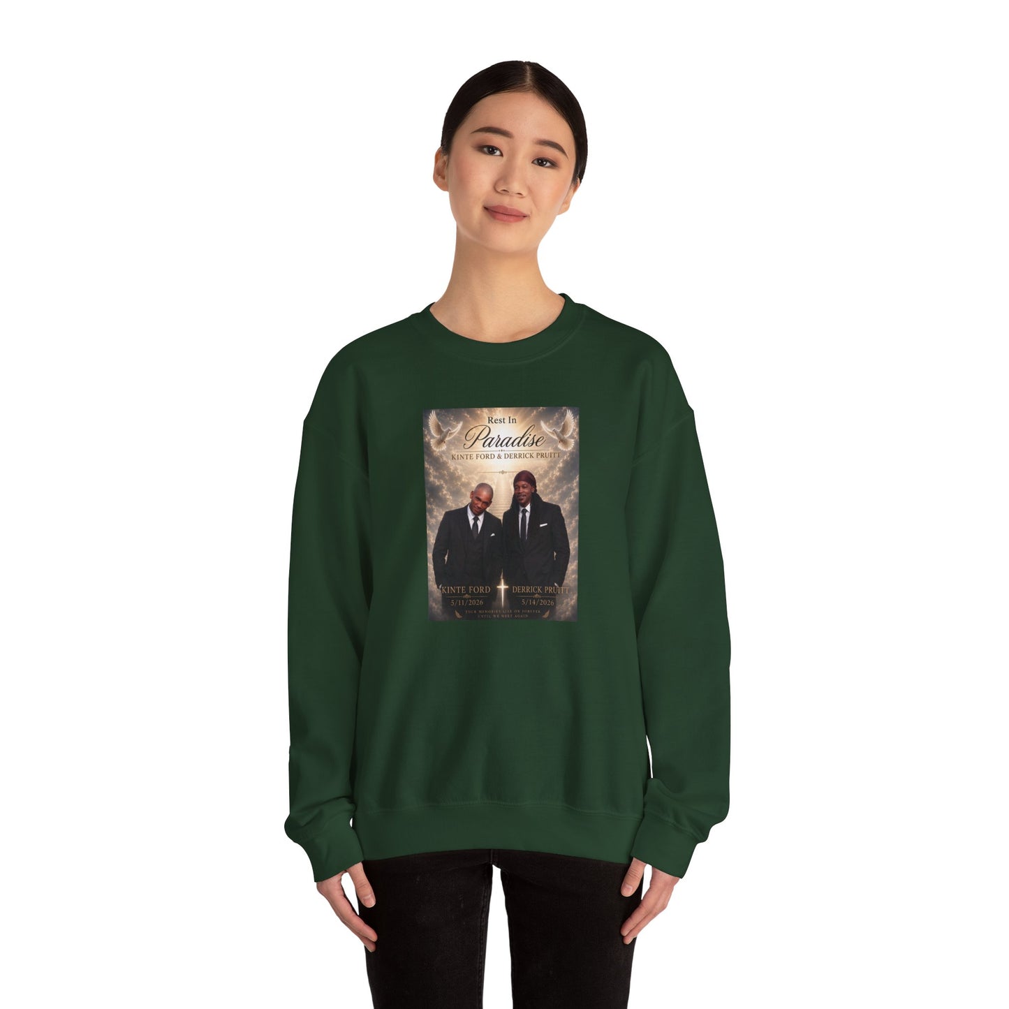 Crewneck Sweatshirt — 'Back to Paradise' Memorial Portrait Design