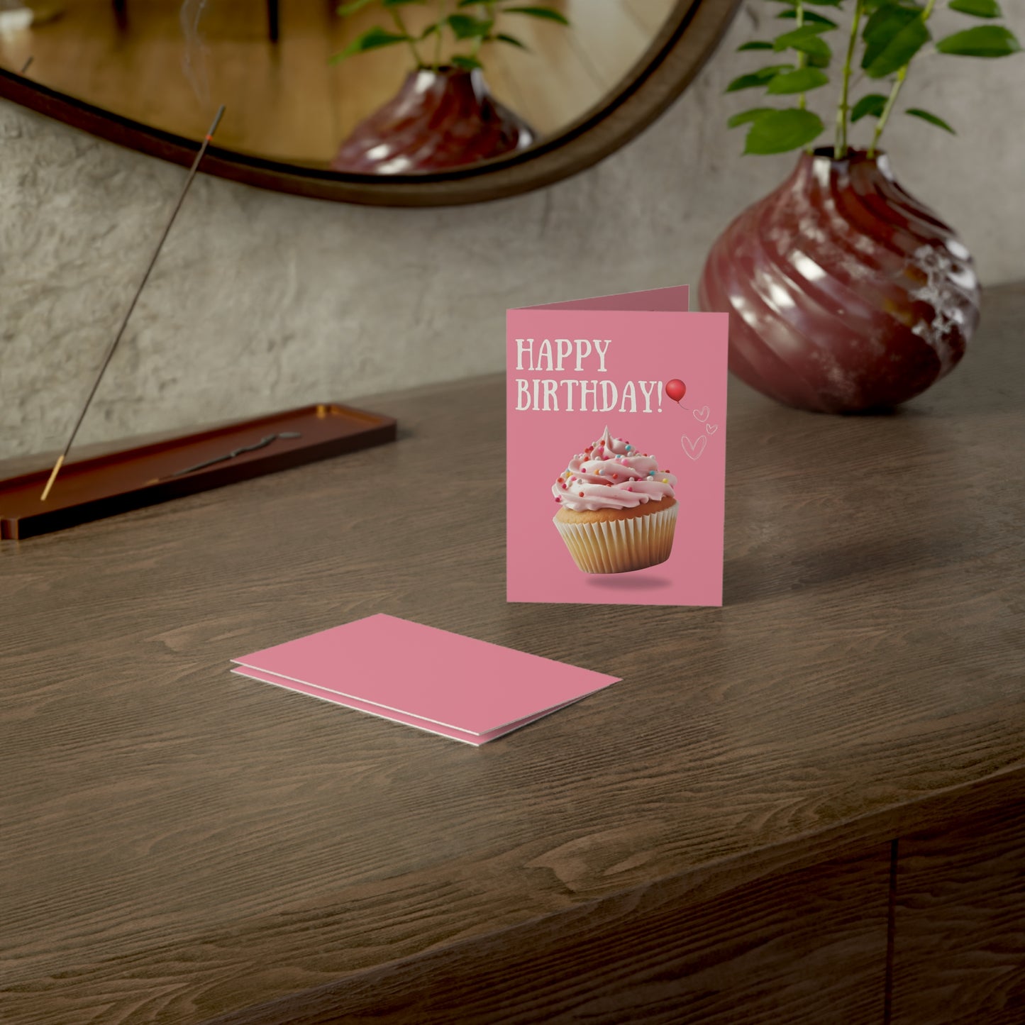 Happy Birthday Cupcake Greeting Cards - Festive Celebration Cards for Parties, Love Notes, Birthday Wishes, Stationery Set