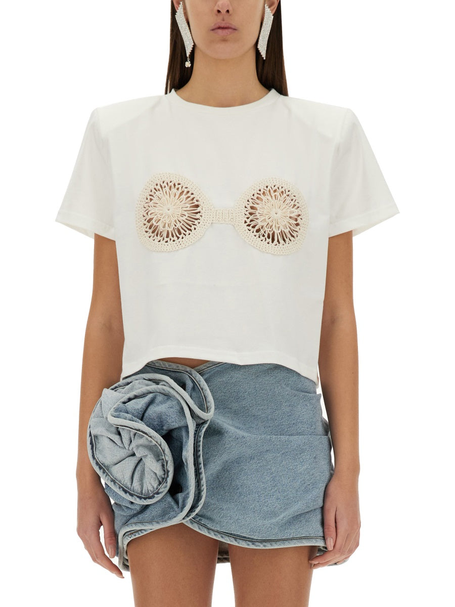 Magda Butrym Women T-Shirt With Crochet Bra