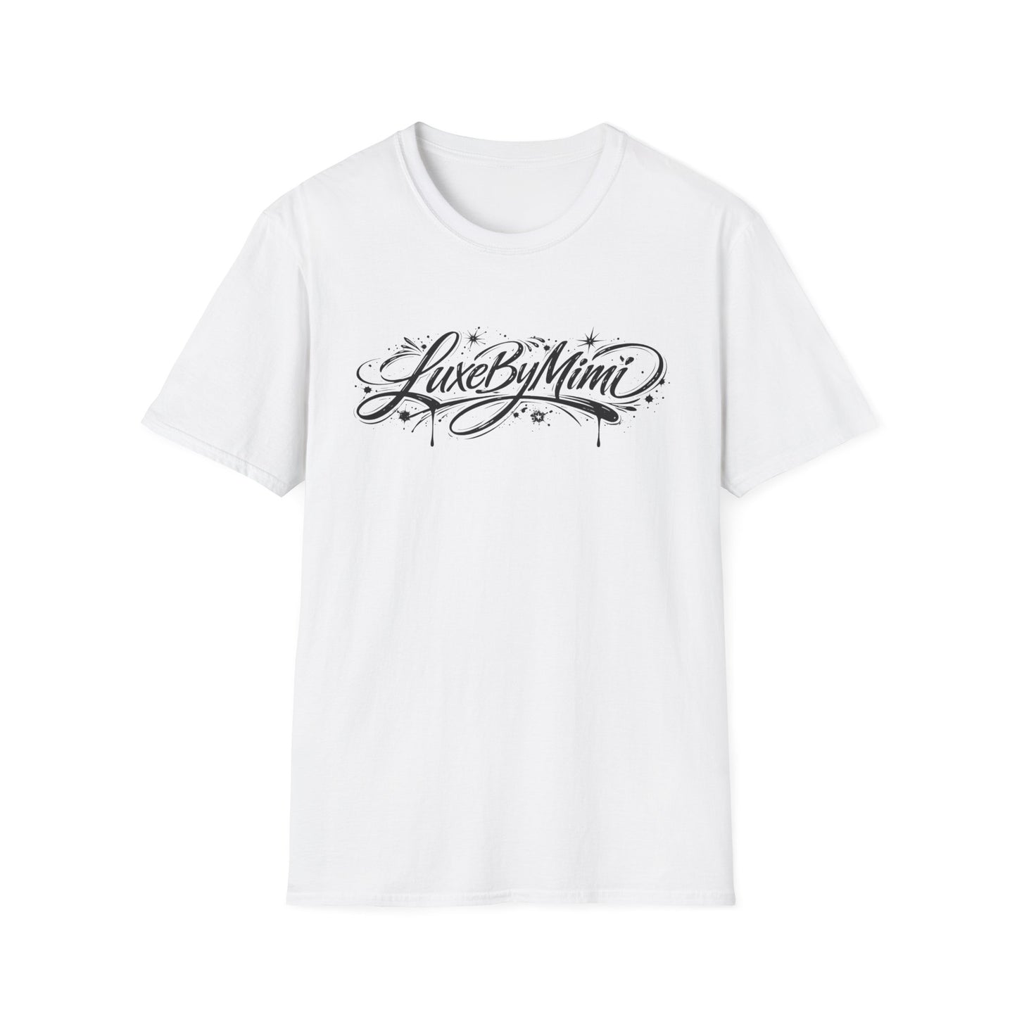 LuxeByMimi Script Tee — Elegant Calligraphy Logo T-Shirt