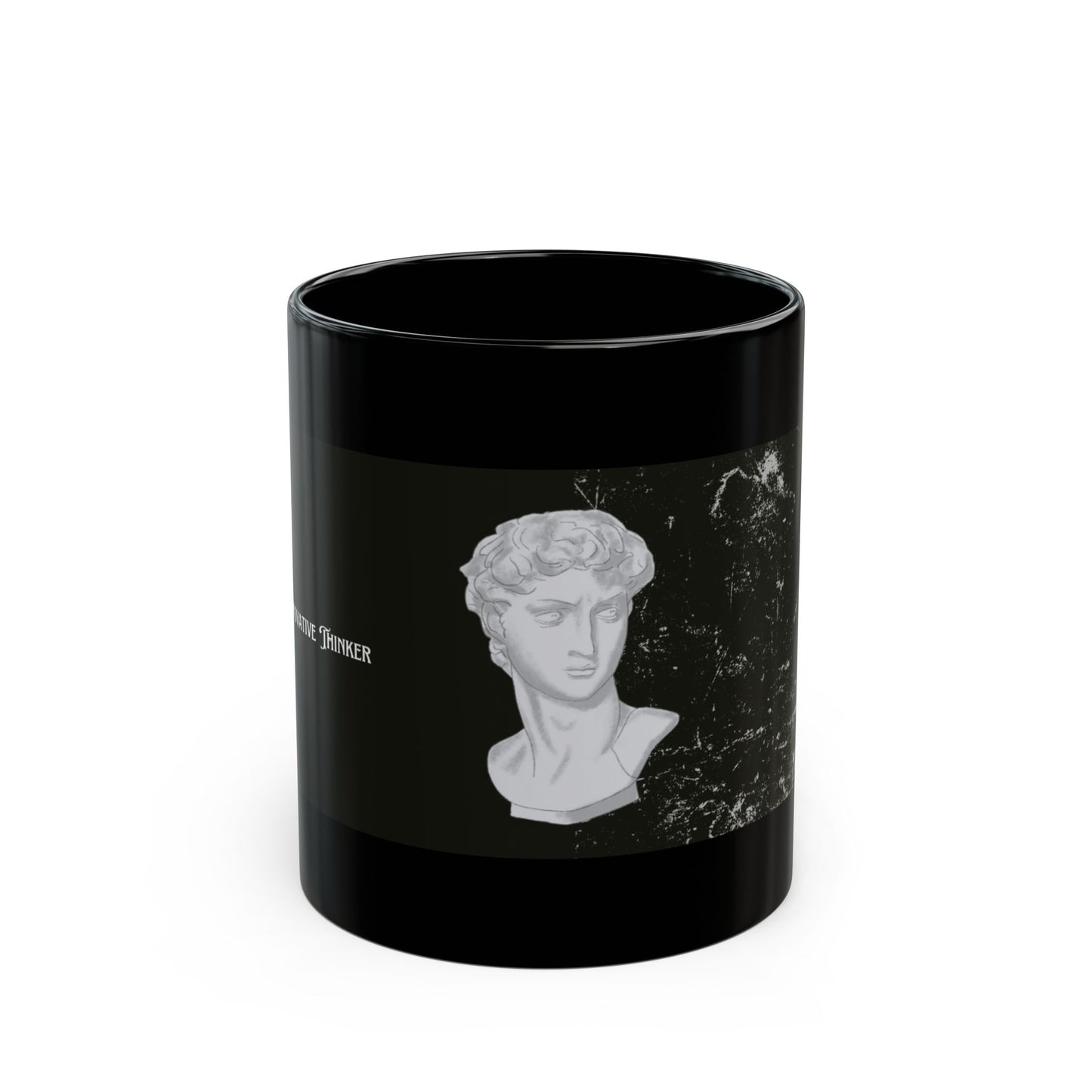 Artistic Black Mug with Bust Design, Gift for Art Lovers, Unique Ceramic Cup, Kitchen Decor, Mug for Coffee or Tea