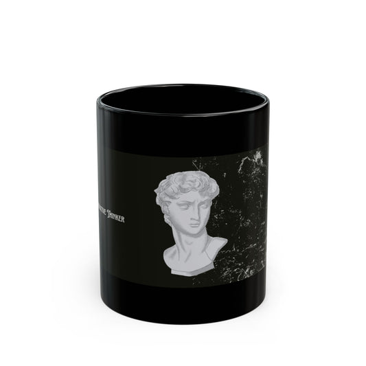 Artistic Black Mug with Bust Design, Gift for Art Lovers, Unique Ceramic Cup, Kitchen Decor, Mug for Coffee or Tea