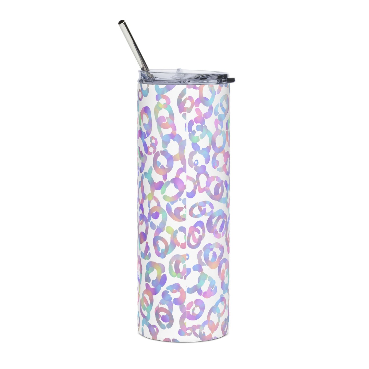 Custom Pastel Watercolor Stainless Steel Tumbler 20oz | Slim Travel Cup