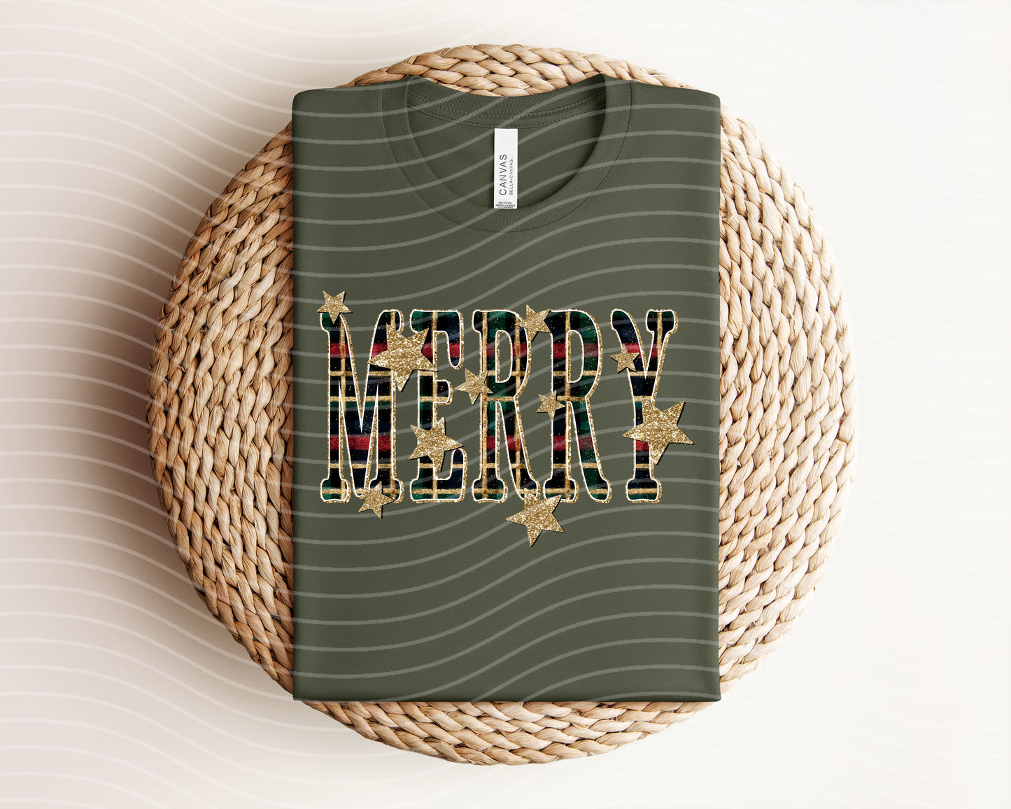 Merry Plaid Graphic Tee