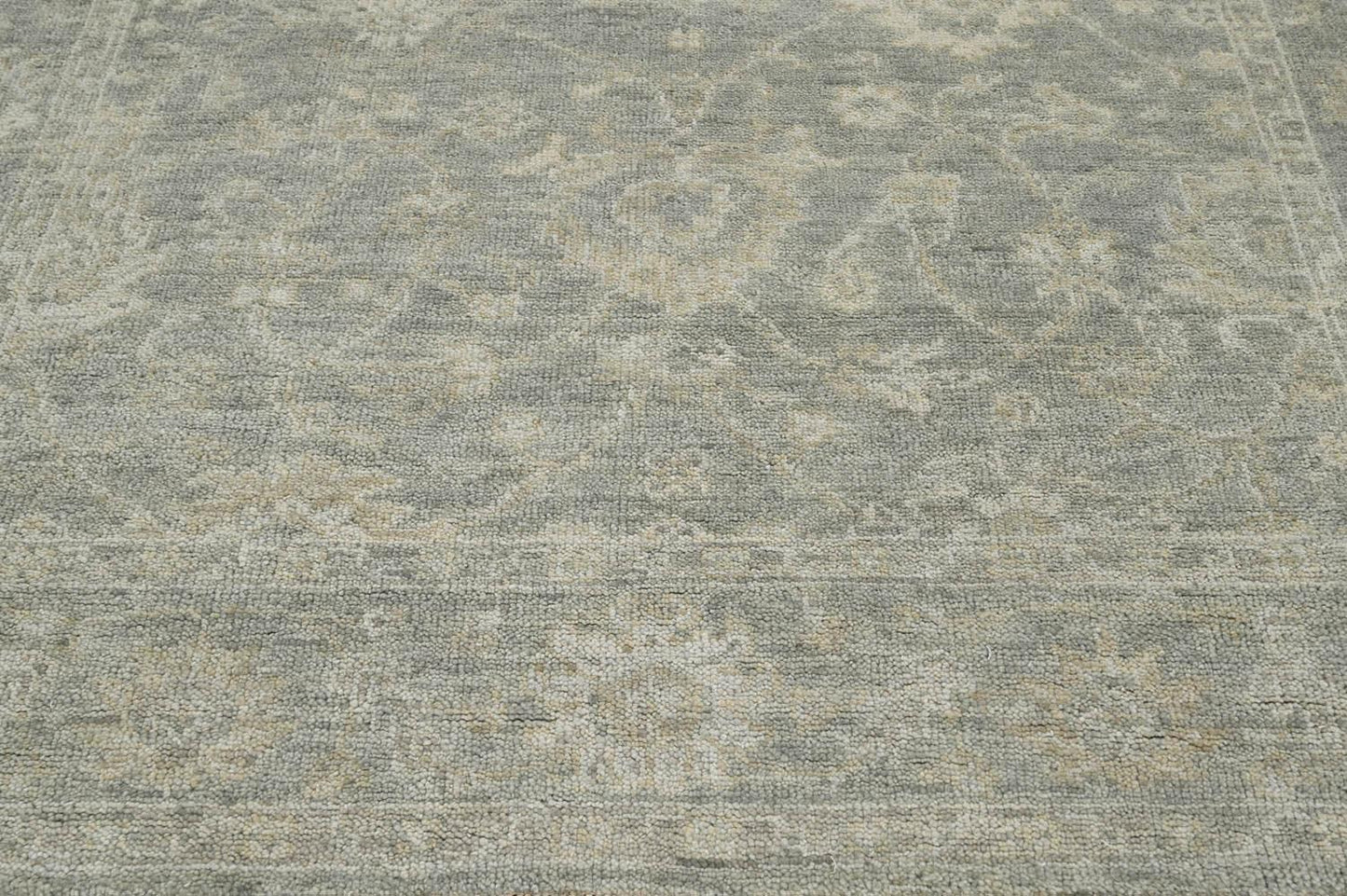 LoomBloom 7'4''x9'9" Moss Hand Knotted Traditional Oushak Wool Oriental Area Rug-4