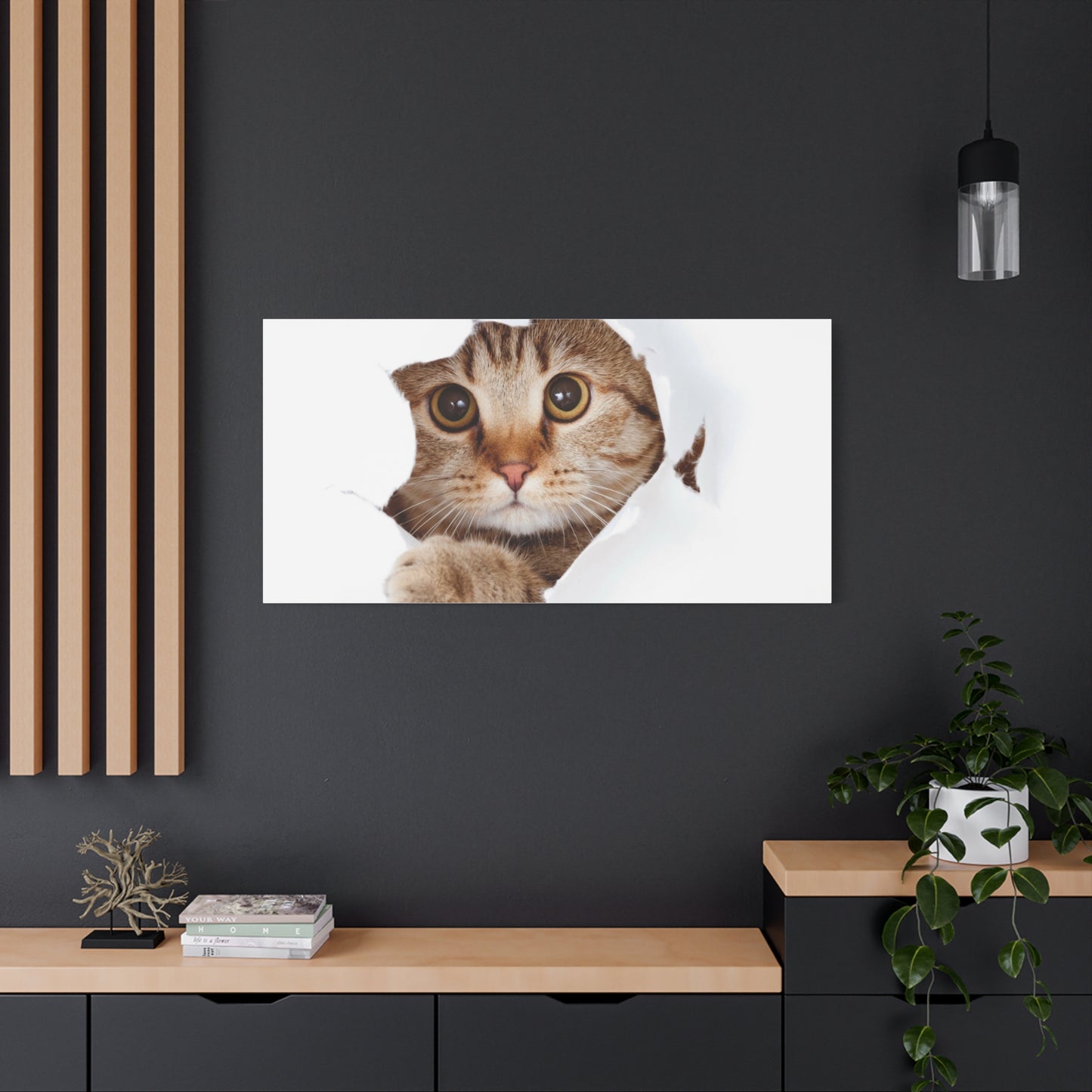 Whimsical Cat Canvas Art, Playful Decor for Cat Lovers, Home Wall Art, Pet-Themed Gift, Cute Cat Wall Art, Cat Lover's Decoration