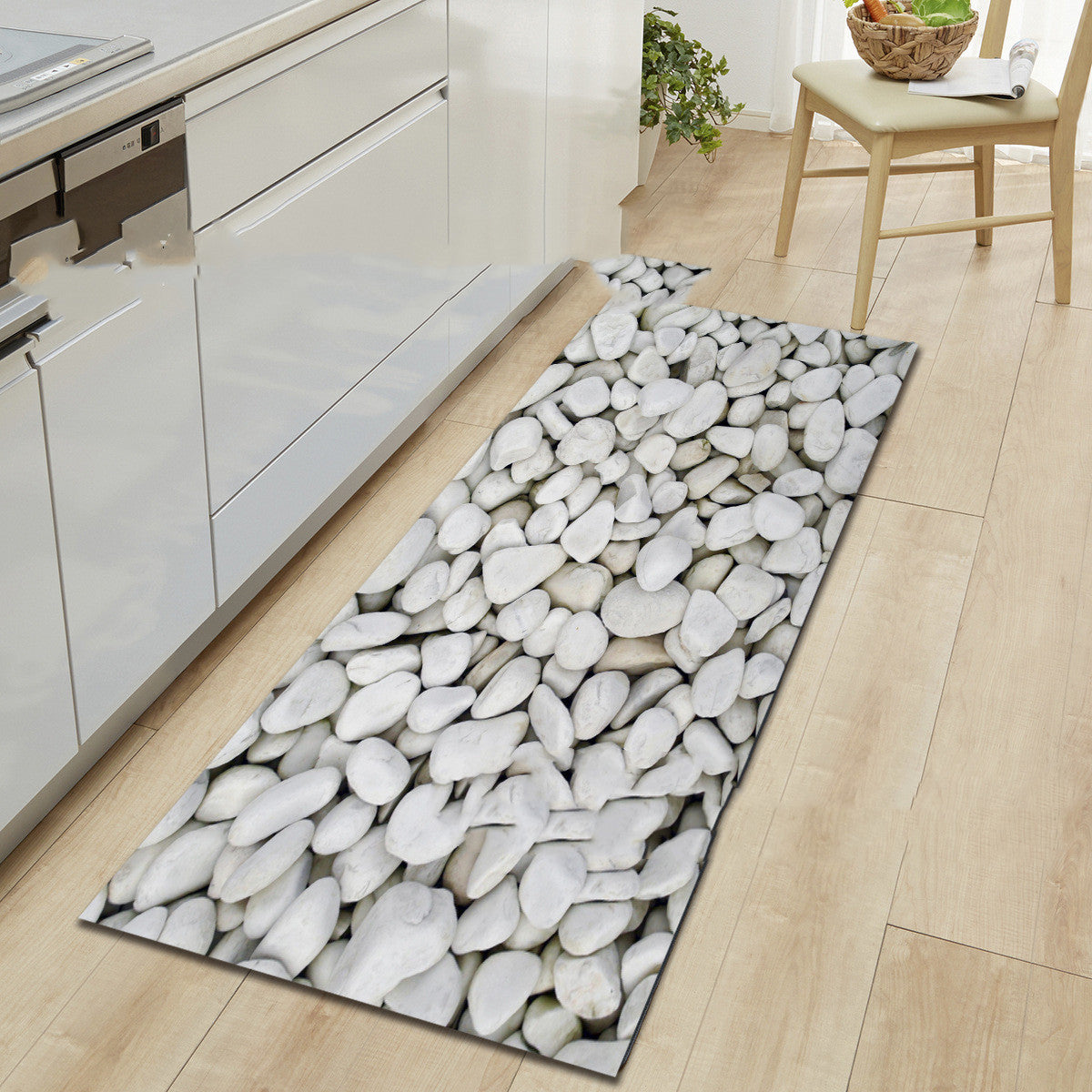 Non slip mat beside tea table in home bedroom