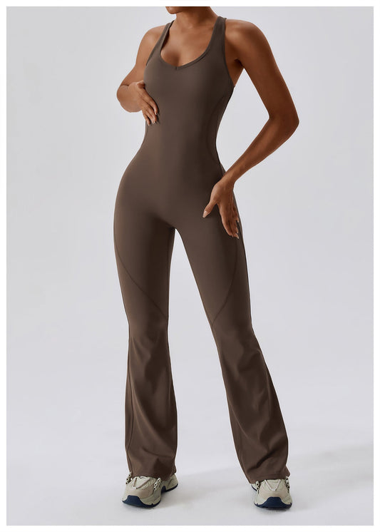 Sollinarry Quick Drying Skinny Yoga Clothes Dance Sports Workout Clothes Hip Lift Belly Shaping Micro Pull Yoga Jumpsuit