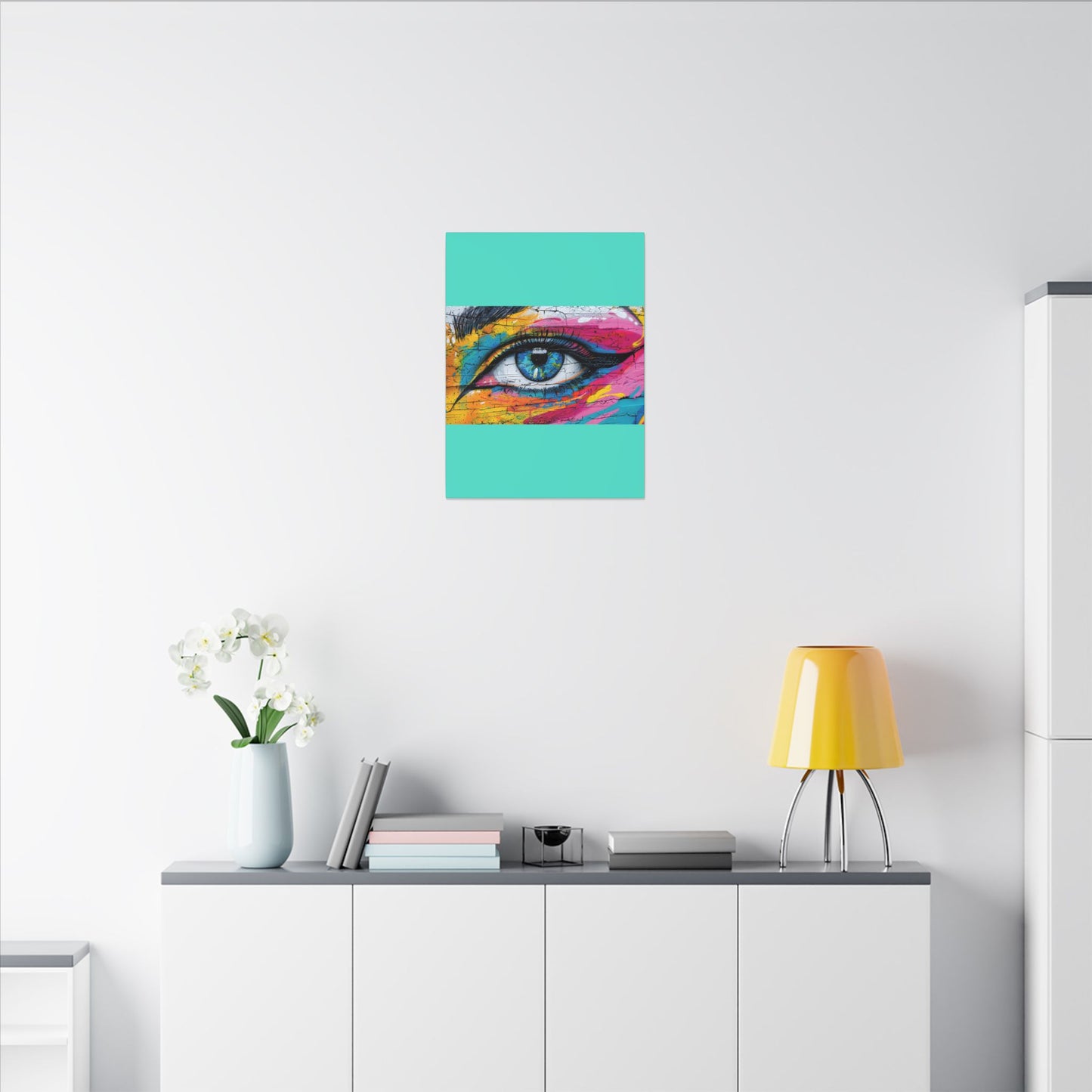 Colorful Eye Street Art Matte Canvas Print