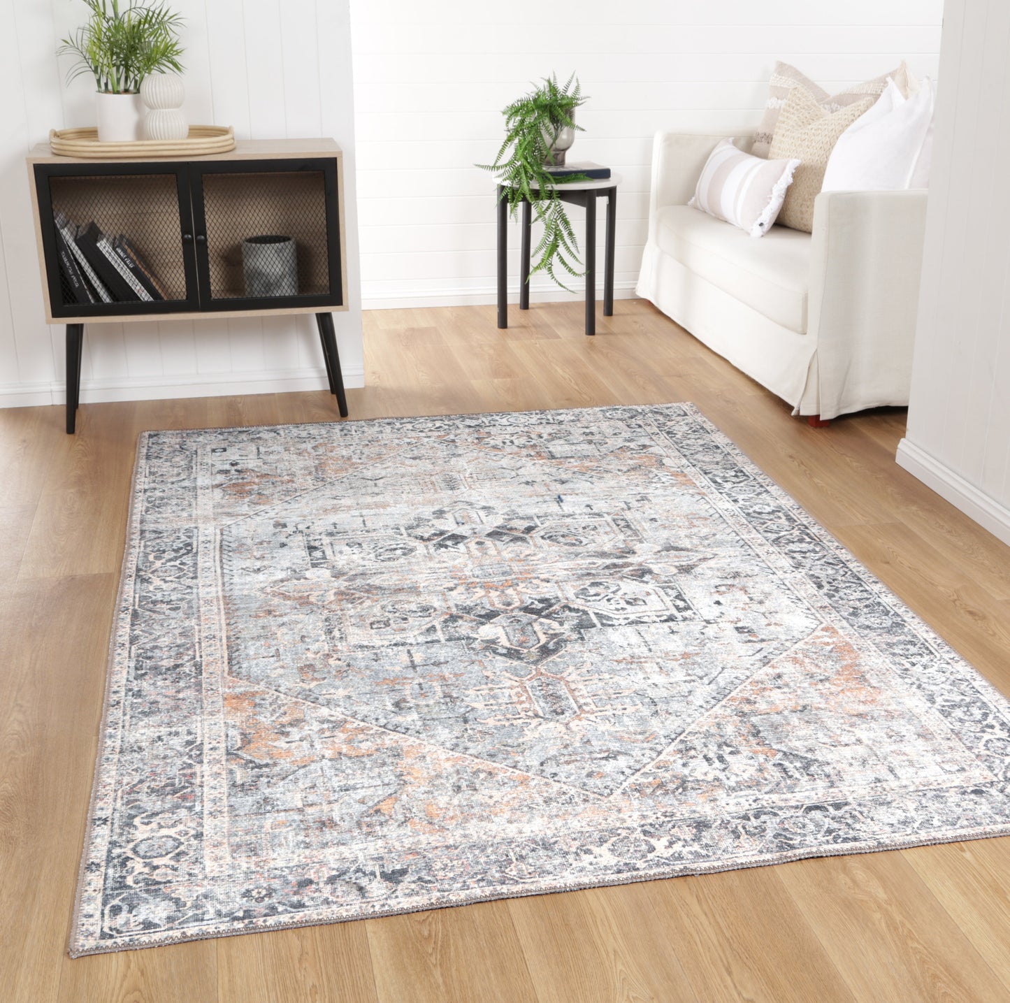 Louis Machine Washable in Beige Rug-1