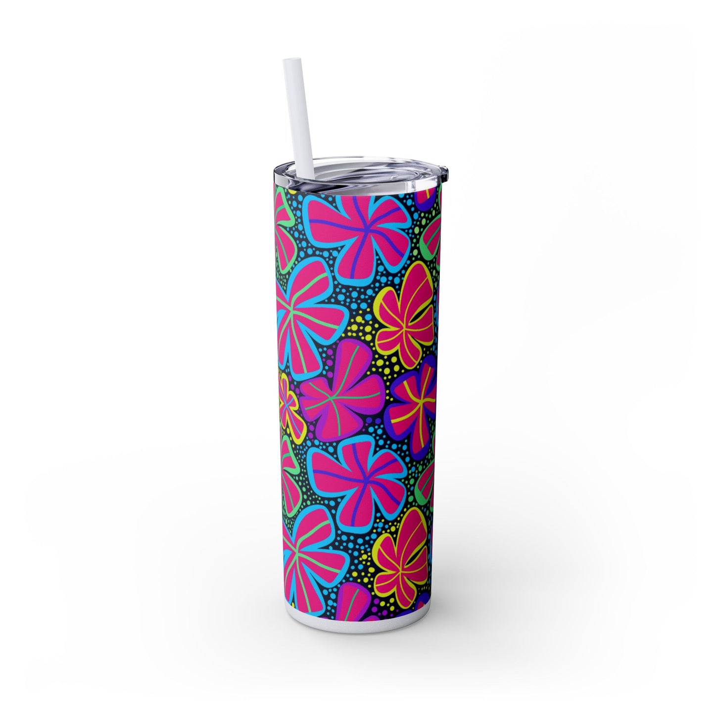 Vibrant Floral Skinny Tumbler, 20oz | Reusable Drink Cup for Home, Office, Road Trips | Fun Gift for Spring, Summer, Birthdays, Garden [...]
