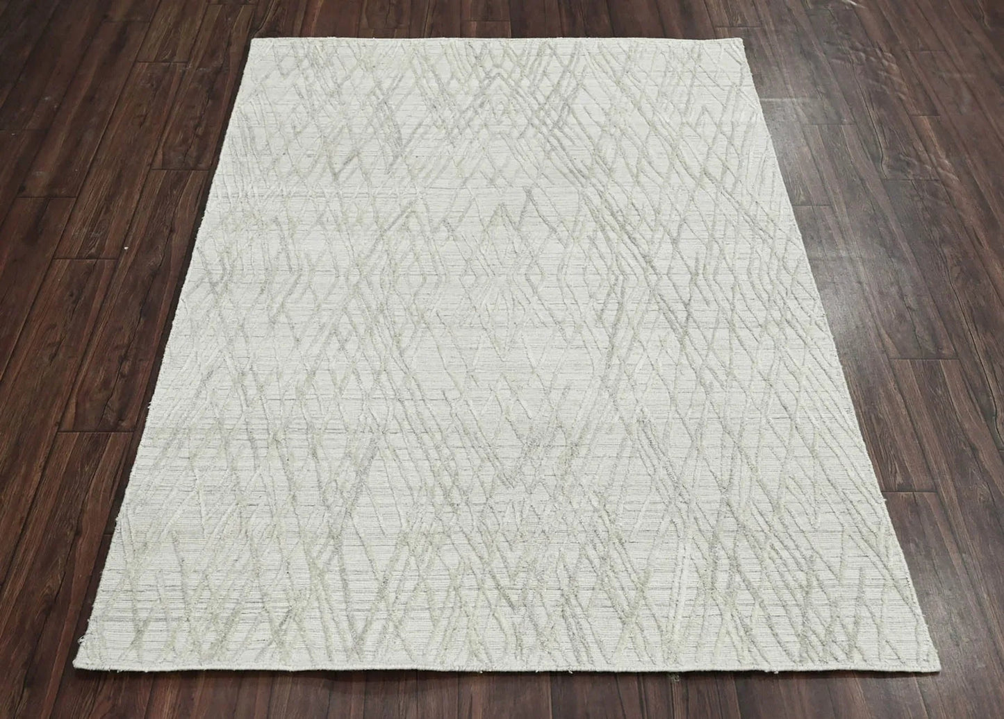 4x6 Tone On Tone Gray LoomBloom Hand Knotted Modern & Contemporary Textured Tibetan 100% Wool Oriental Area Rug-2