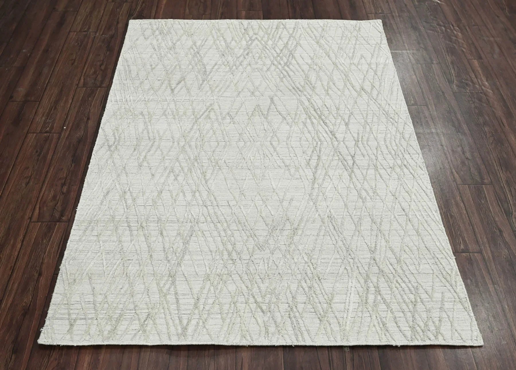 4x6 Tone On Tone Gray LoomBloom Hand Knotted Modern & Contemporary Textured Tibetan 100% Wool Oriental Area Rug-2