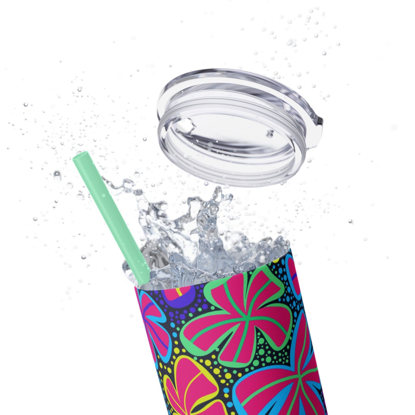 Vibrant Floral Skinny Tumbler, 20oz | Reusable Drink Cup for Home, Office, Road Trips | Fun Gift for Spring, Summer, Birthdays, Garden [...]