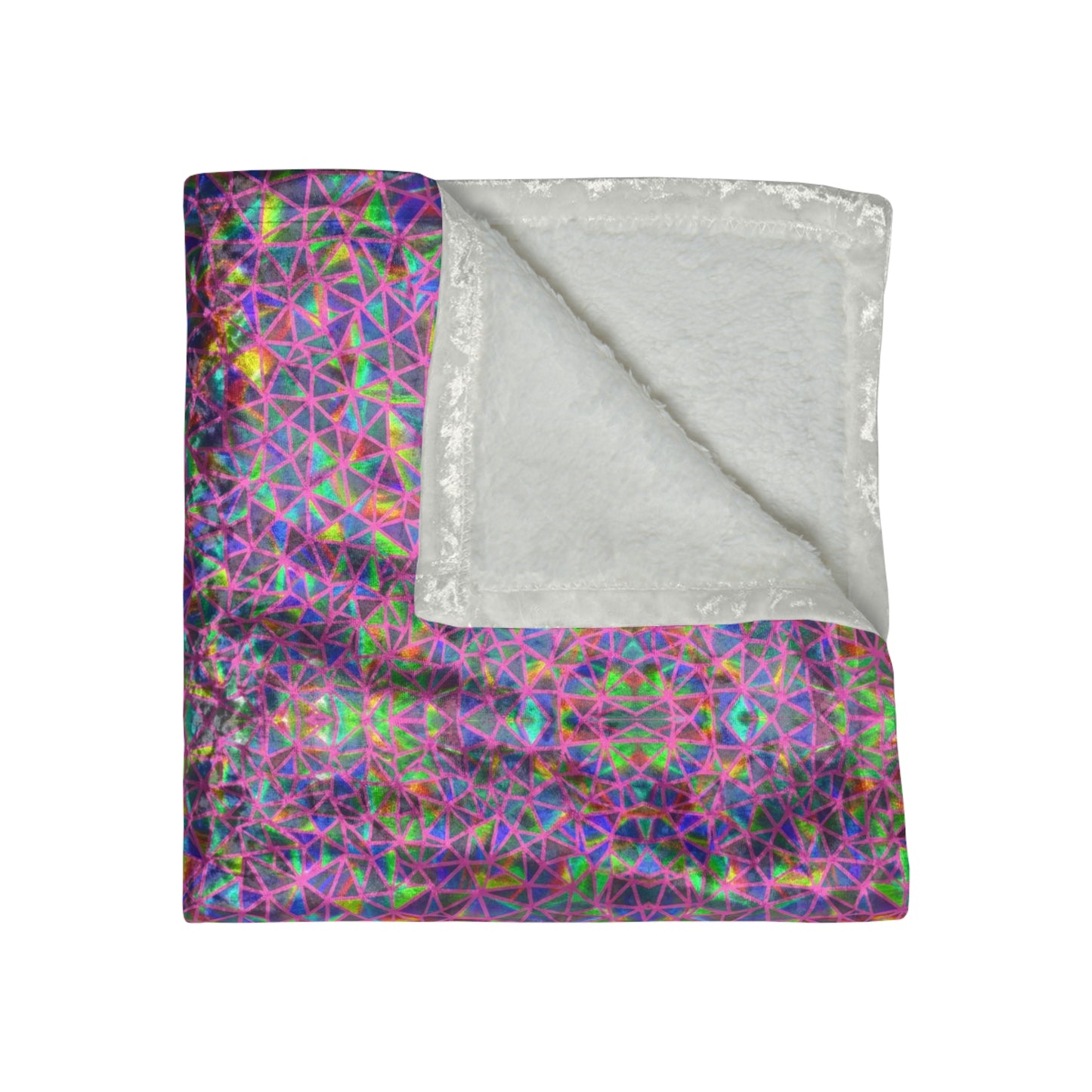 Crushed Velvet Blanket — Psychedelic Purple Abstract Plush Throw