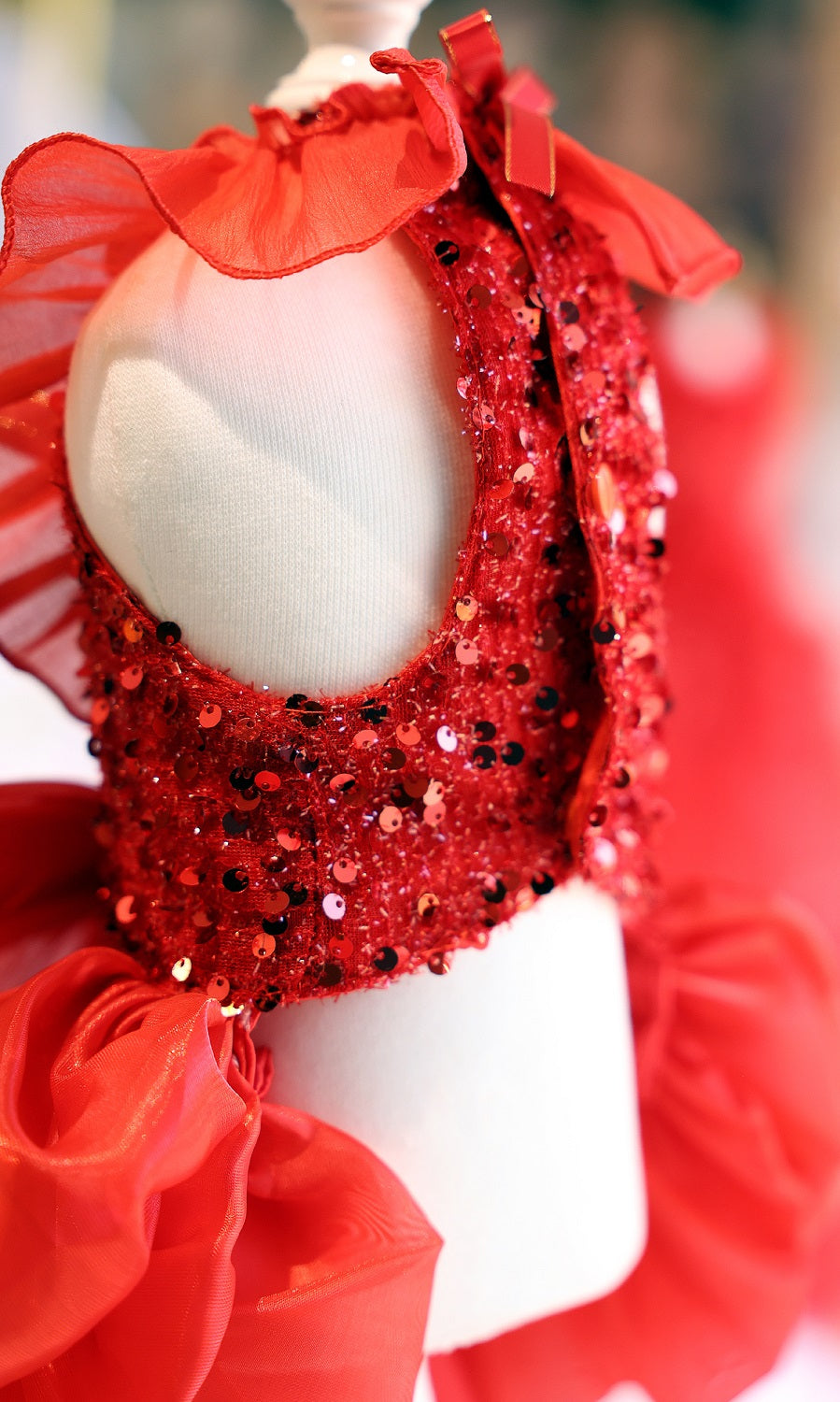 Dog Dress Red Princess with Layered Tulle Skirt