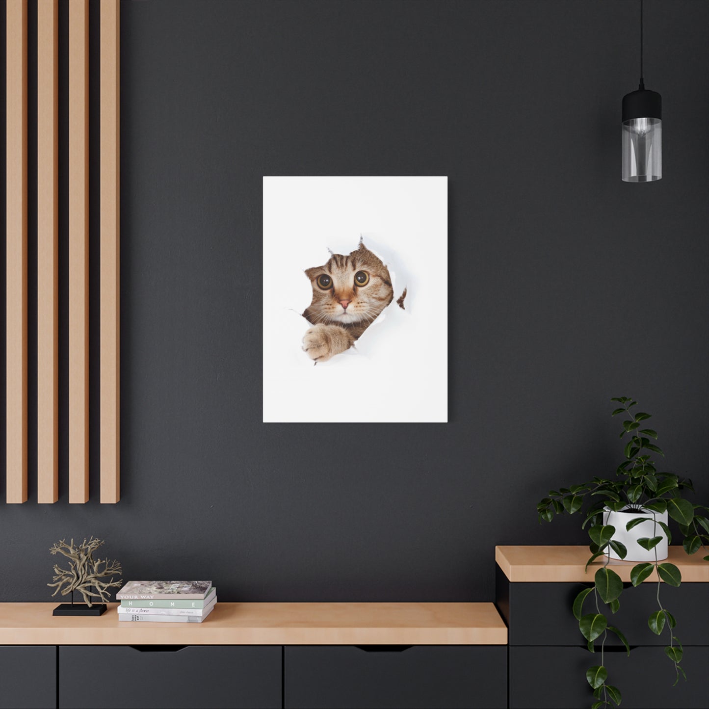 Whimsical Cat Canvas Art, Playful Decor for Cat Lovers, Home Wall Art, Pet-Themed Gift, Cute Cat Wall Art, Cat Lover's Decoration