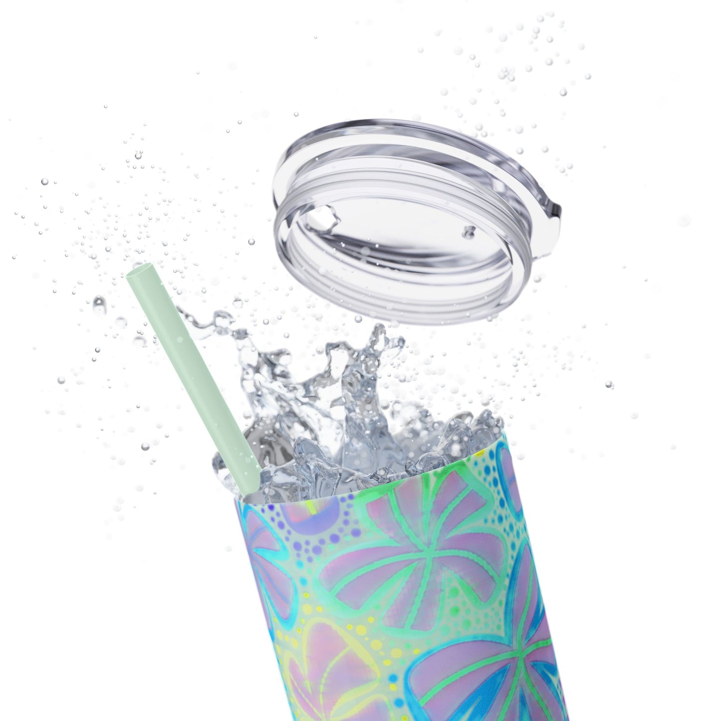 Pastel Butterfly Tumbler, 20oz Drinkware, Spring Decor, Cute Gift for Her, Eco-Friendly Cup, Floral Water Bottle