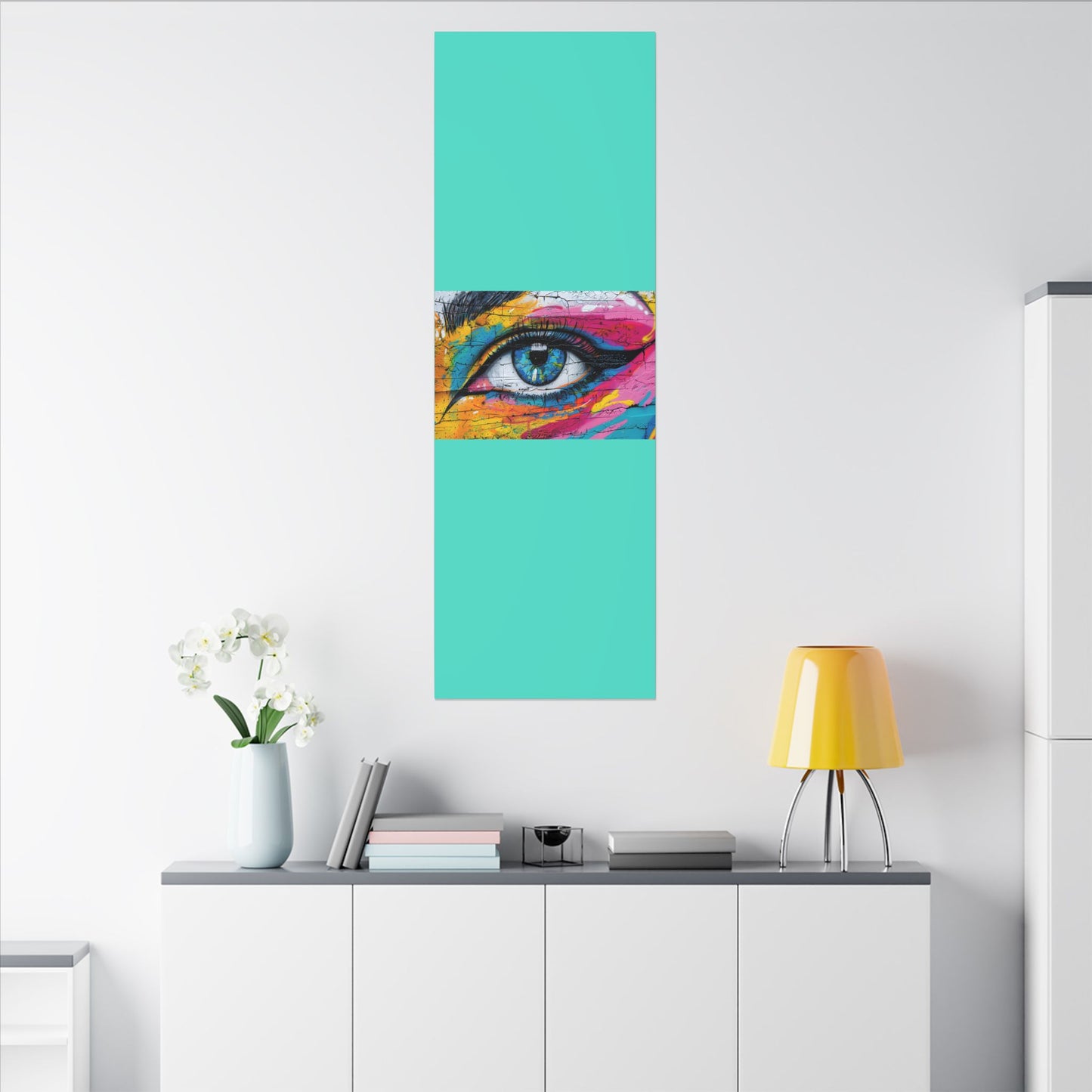 Colorful Eye Street Art Matte Canvas Print