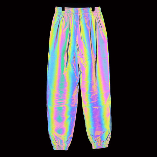 Seven Colored Night Reflective Pants Street Dance Jogger Pants