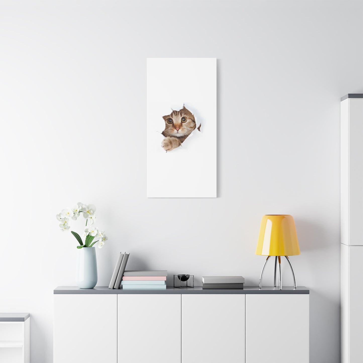 Whimsical Cat Canvas Art, Playful Decor for Cat Lovers, Home Wall Art, Pet-Themed Gift, Cute Cat Wall Art, Cat Lover's Decoration