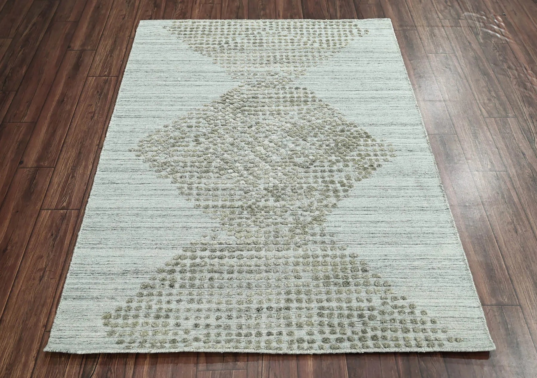 4x6 Gray LoomBloom Hand Knotted Modern & Contemporary Textured Tibetan 100% Wool Oriental Area Rug-2
