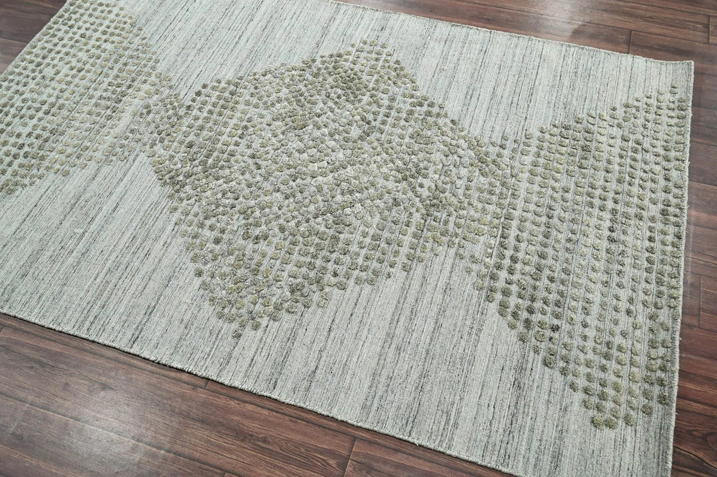 4x6 Gray LoomBloom Hand Knotted Modern & Contemporary Textured Tibetan 100% Wool Oriental Area Rug-3