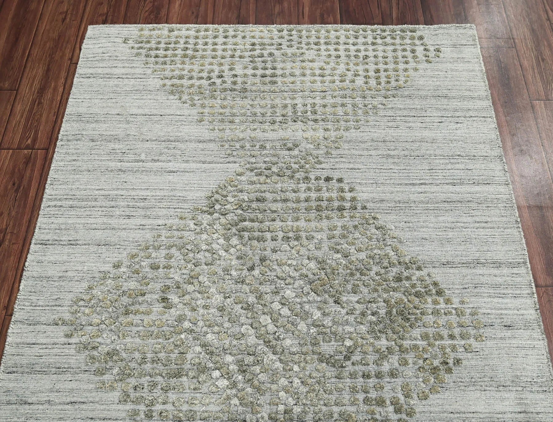 4x6 Gray LoomBloom Hand Knotted Modern & Contemporary Textured Tibetan 100% Wool Oriental Area Rug-4