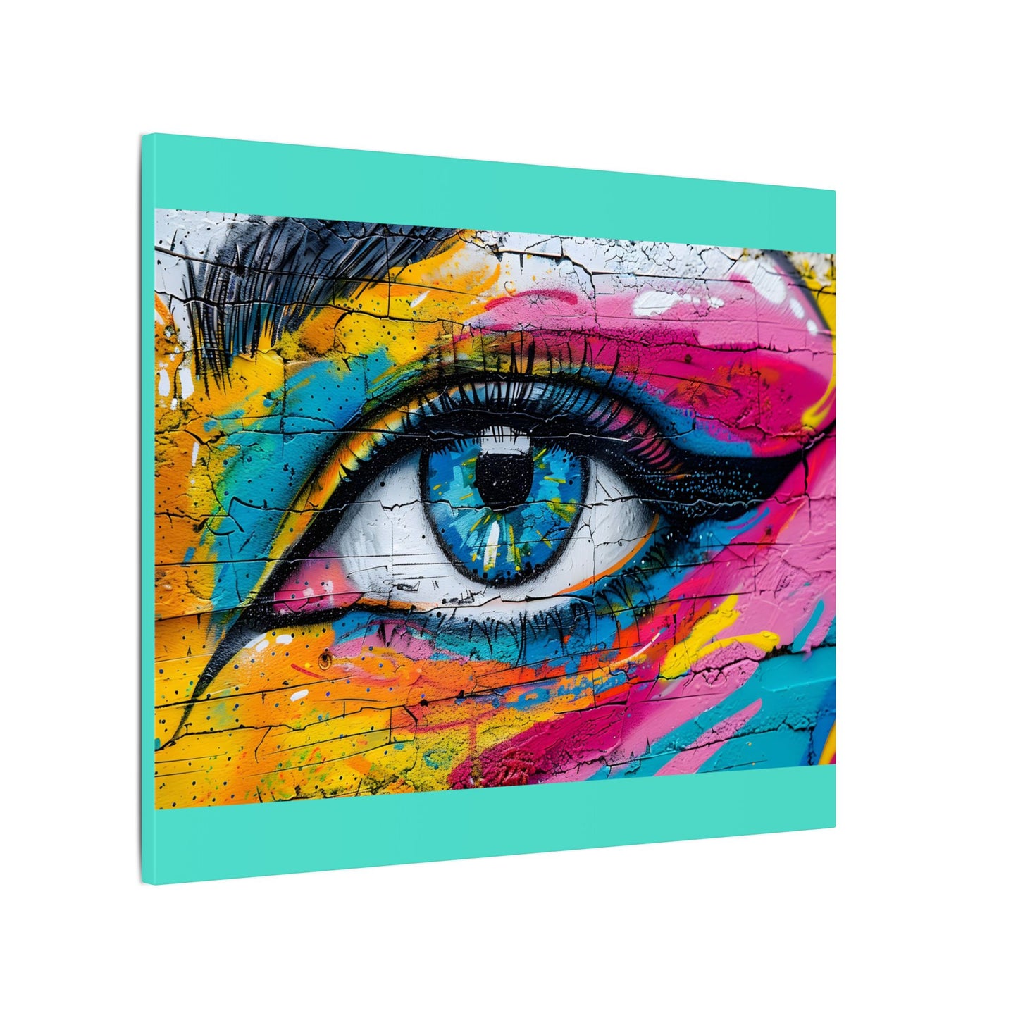 Colorful Eye Street Art Matte Canvas Print