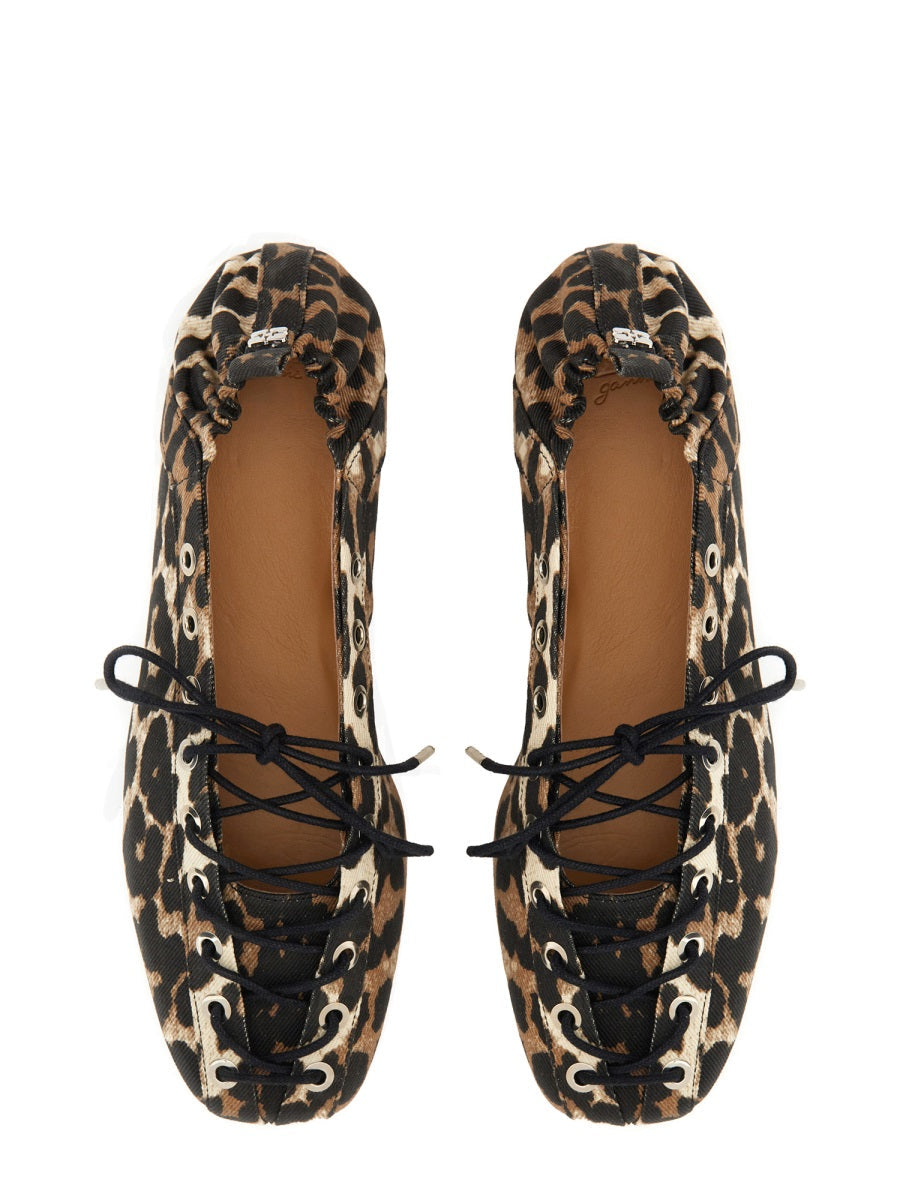 Ganni Women Ballerina Lace-Up