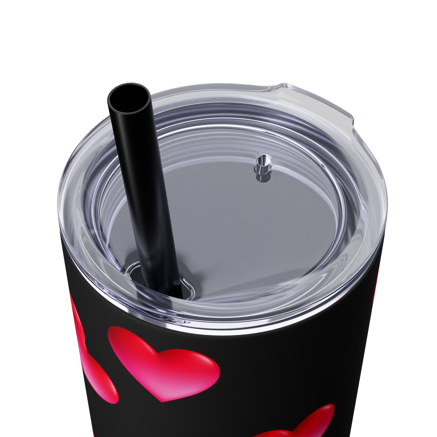 Gepasmaakte Glitter 20oz Dun Tumbler met Pienk Hartpatroon — [Jou Naam Hier]
