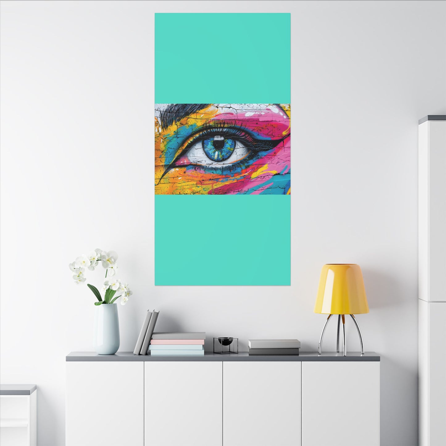 Colorful Eye Street Art Matte Canvas Print